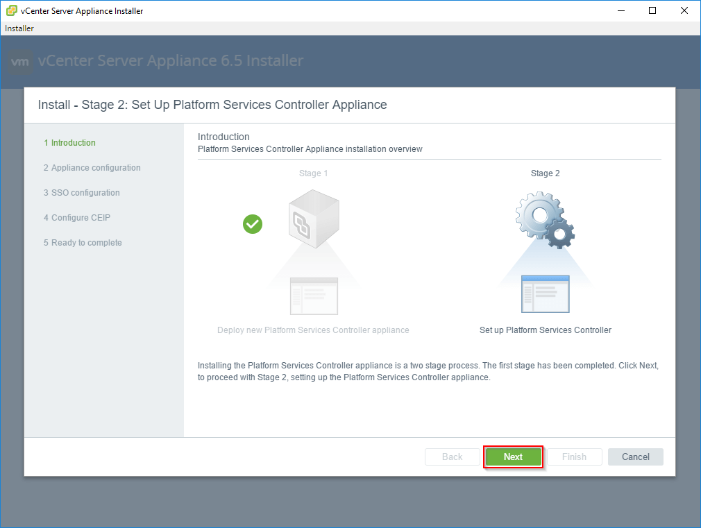 Installing vCenter with External Platform Services Controller Installing the Platform Services