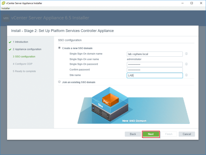 Installing vCenter with External Platform Services Controller