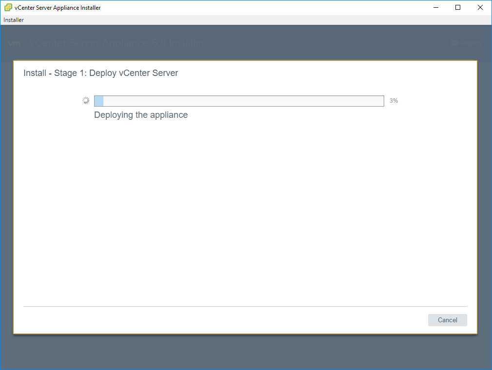 Installing vCenter with External Platform Services Controller Installing vCenter Server Stage