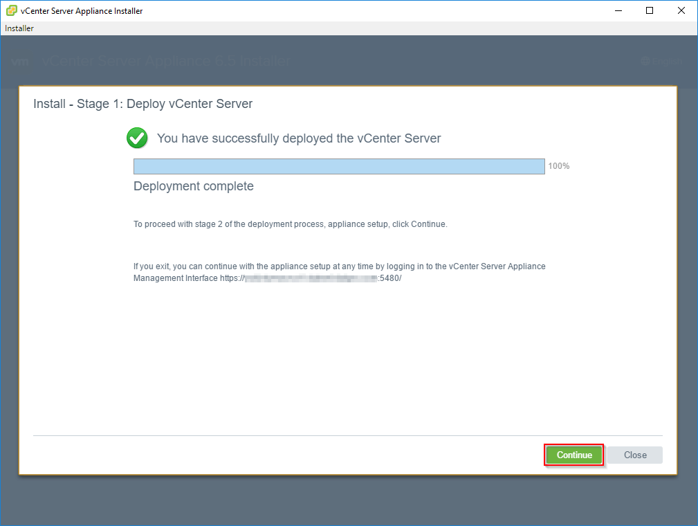Installing vCenter with External Platform Services Controller Installing vCenter Server Stage